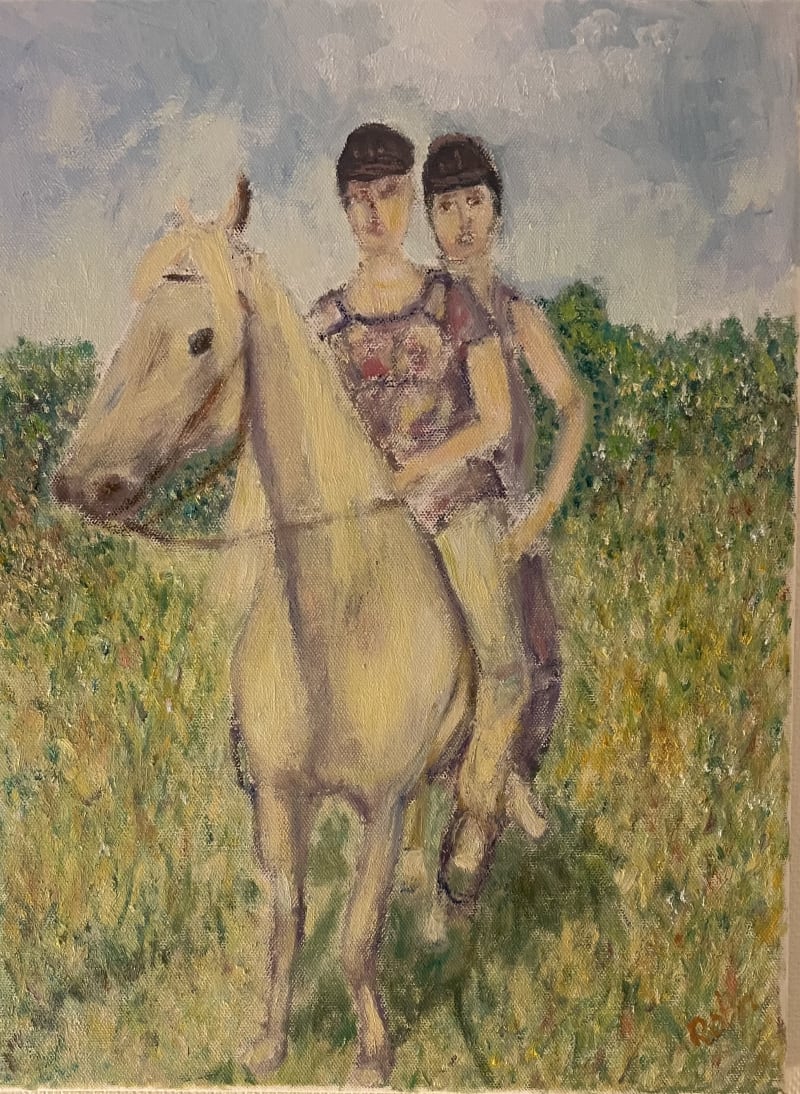 Jennifer & Robin With Sawyer — Oil on Canvas, 12