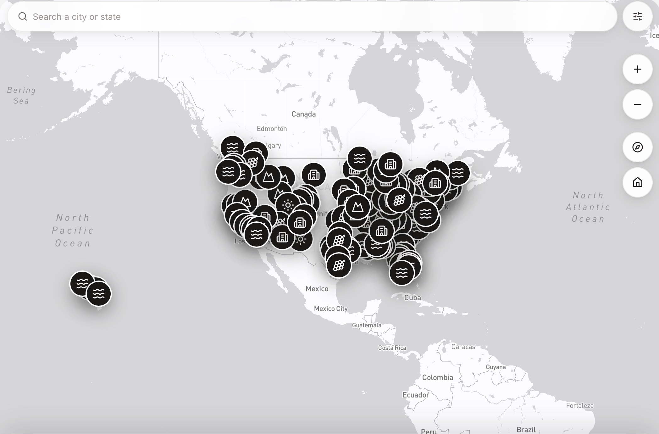 The WeddingUFO interactive map of wedding destinations