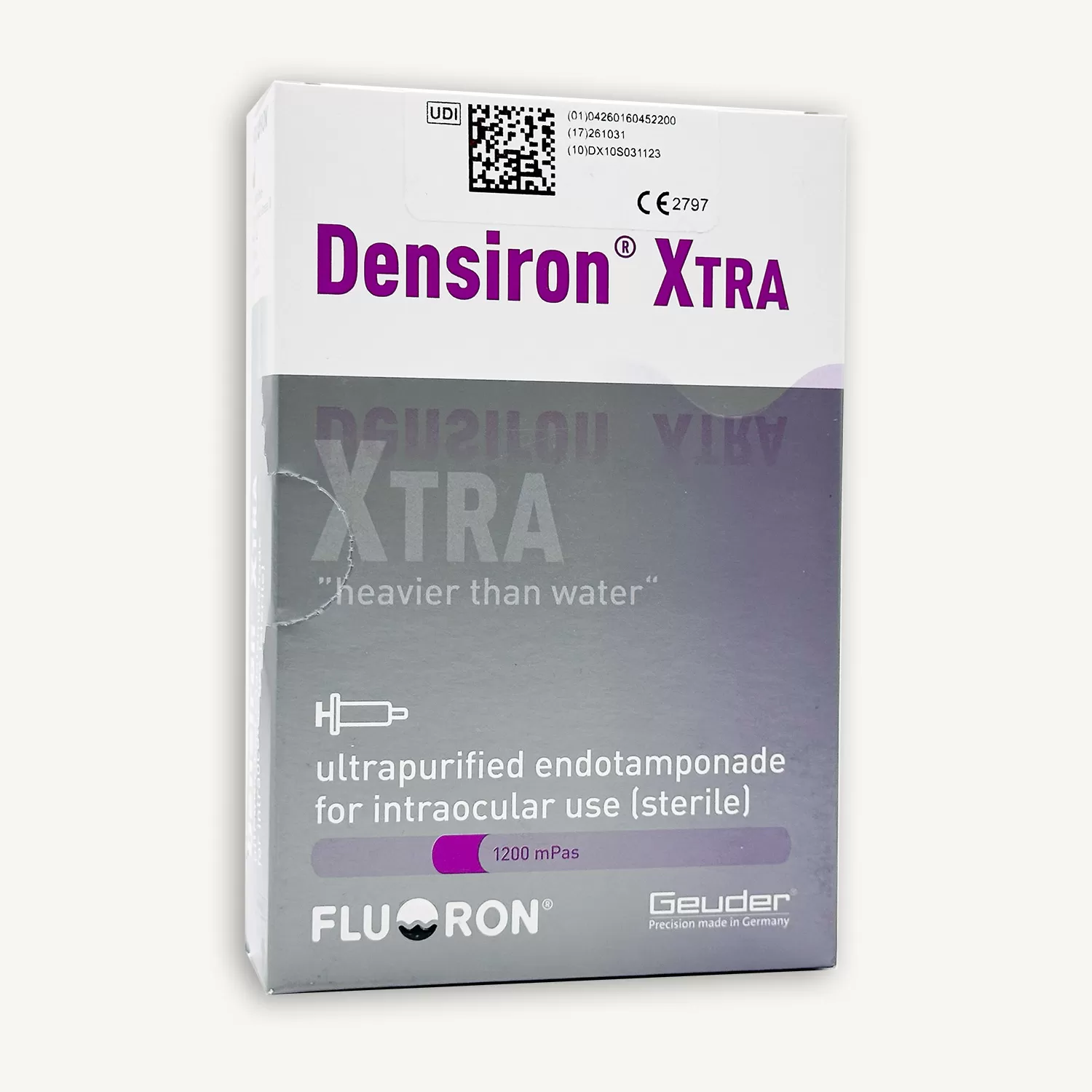 DENSIRON XTRA, PERFLUORO HEXILOCTANO, ACEITE DE SILICONA CON DISEÑO MOLECULAR, PARA CIRUGIA DE RETINA, MARCA GEUDER