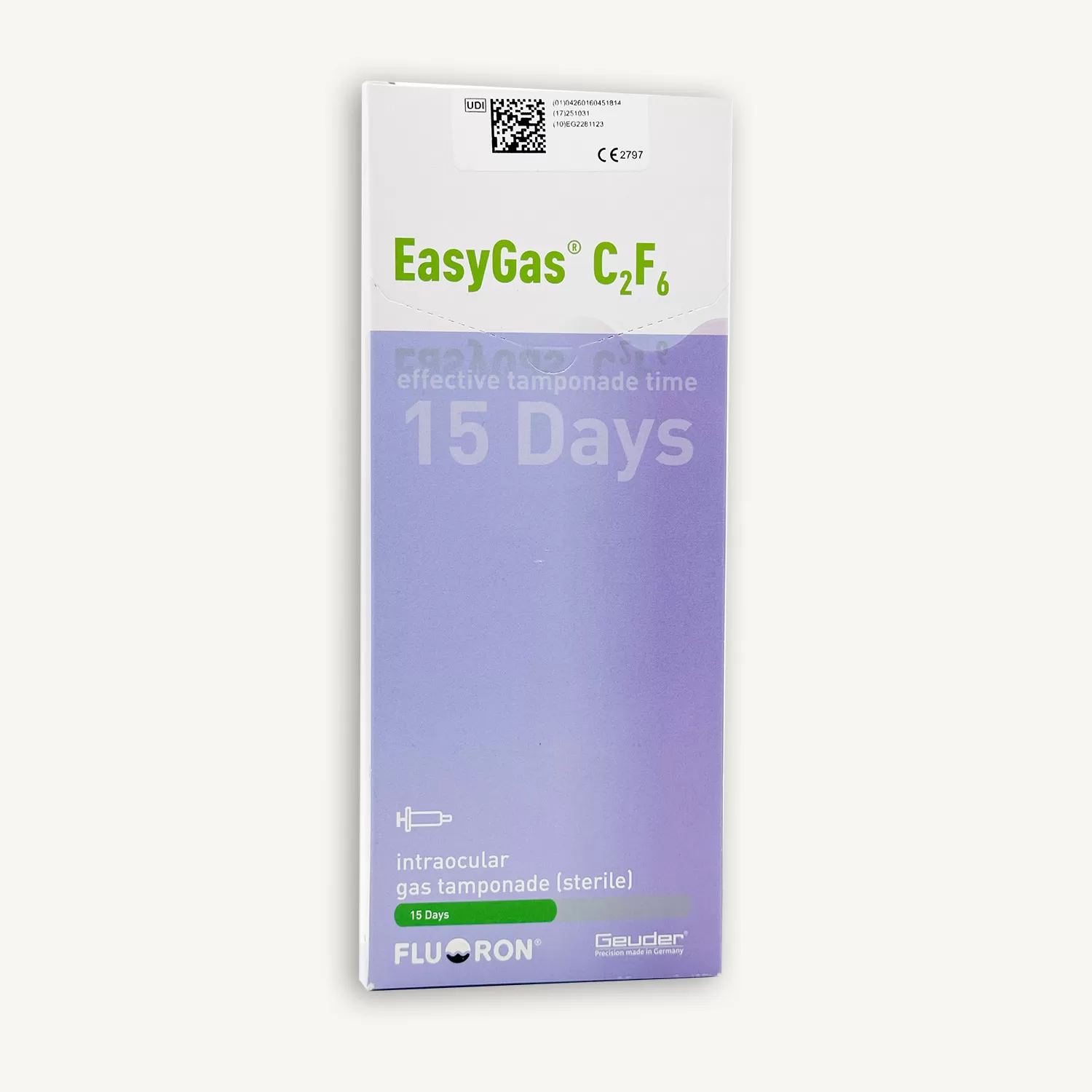 PACKAGED GASES FOR RETINA SURGERY C2F6 MANUFACTURED BY GEUDER GERMANY