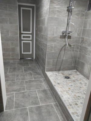 Douche italienne mosaïque chrome avec porte