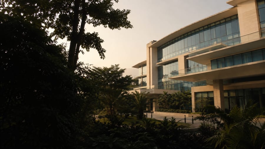 Façade d'un hôpital privé moderne en Thaïlande