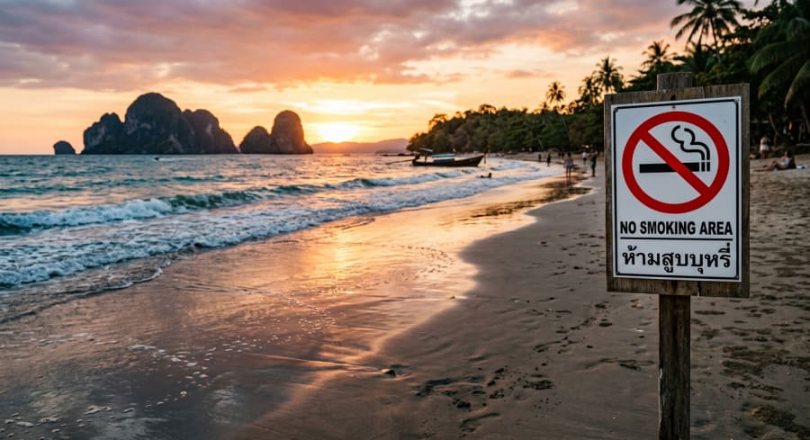 Interdiction de fumer sur les plages Thaïlande