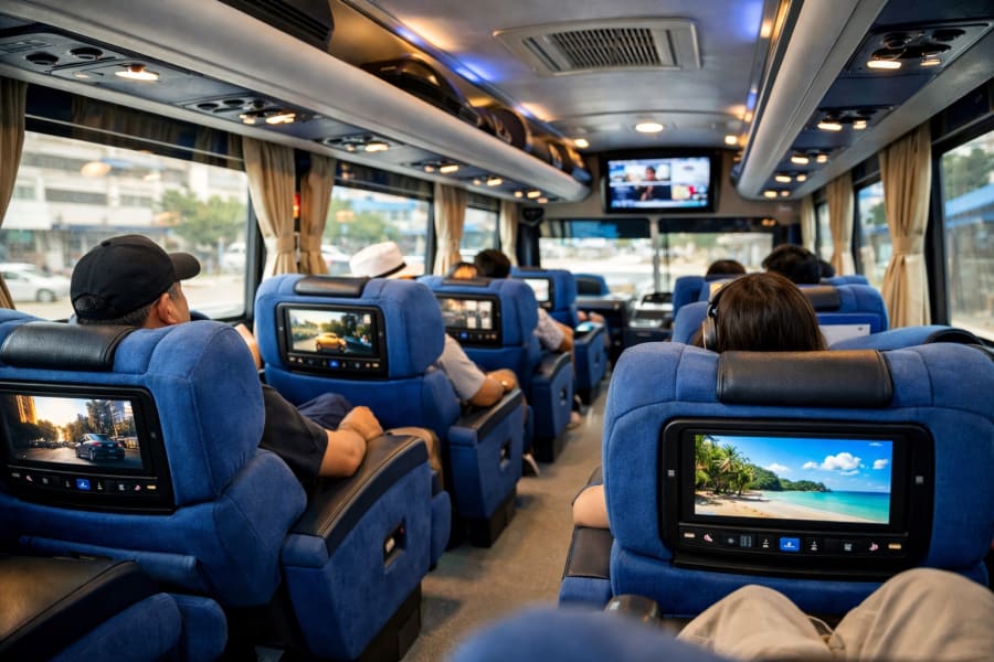 Intérieur bus confortable 12Go Asia Thaïlande