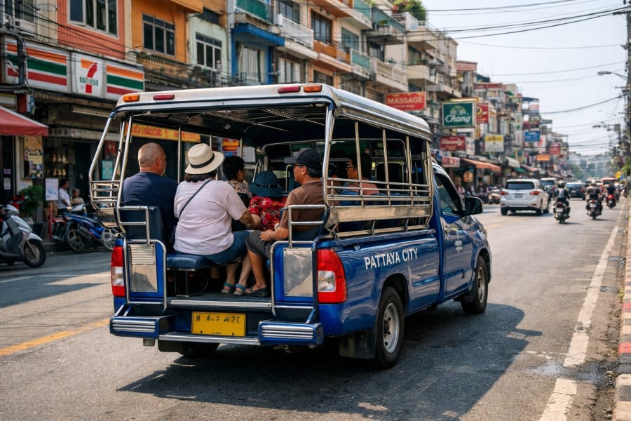 Songthaew baht bus Pattaya Thaïlande