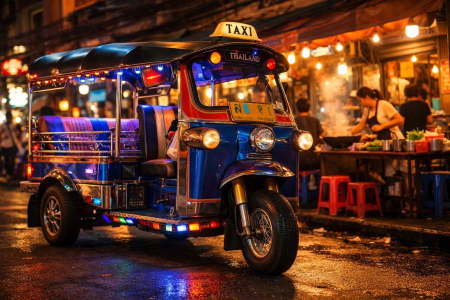 Tuk-tuk Bangkok nuit