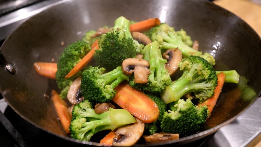 Pad Pak légumes sautés wok Thaïlande