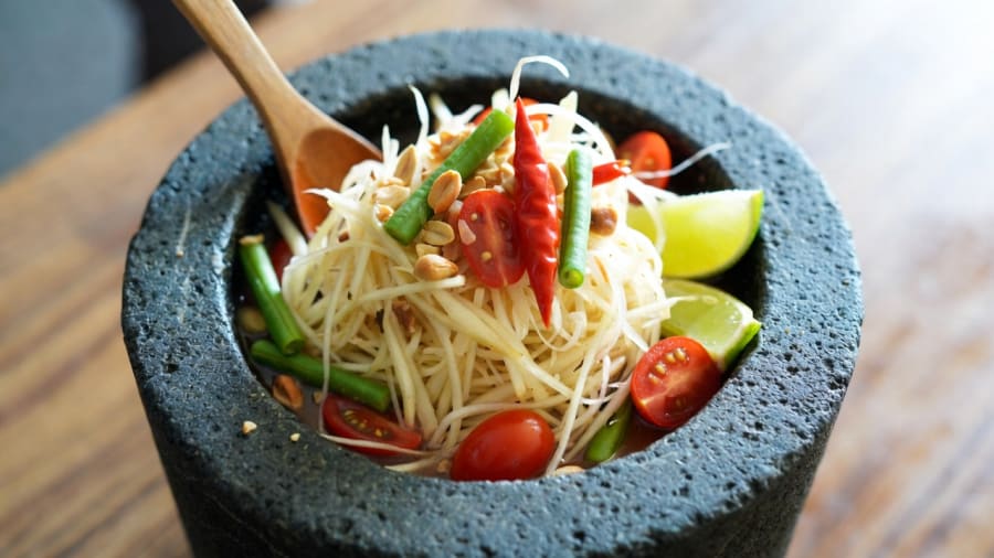 Som Tam salade papaye verte Thaïlande