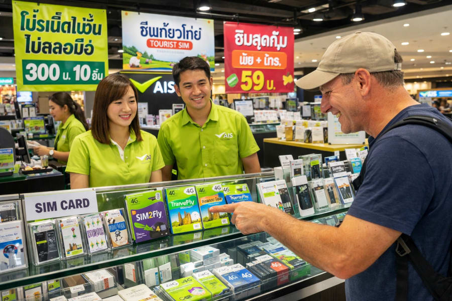 SIM locale Thaïlande True Move AIS opérateurs