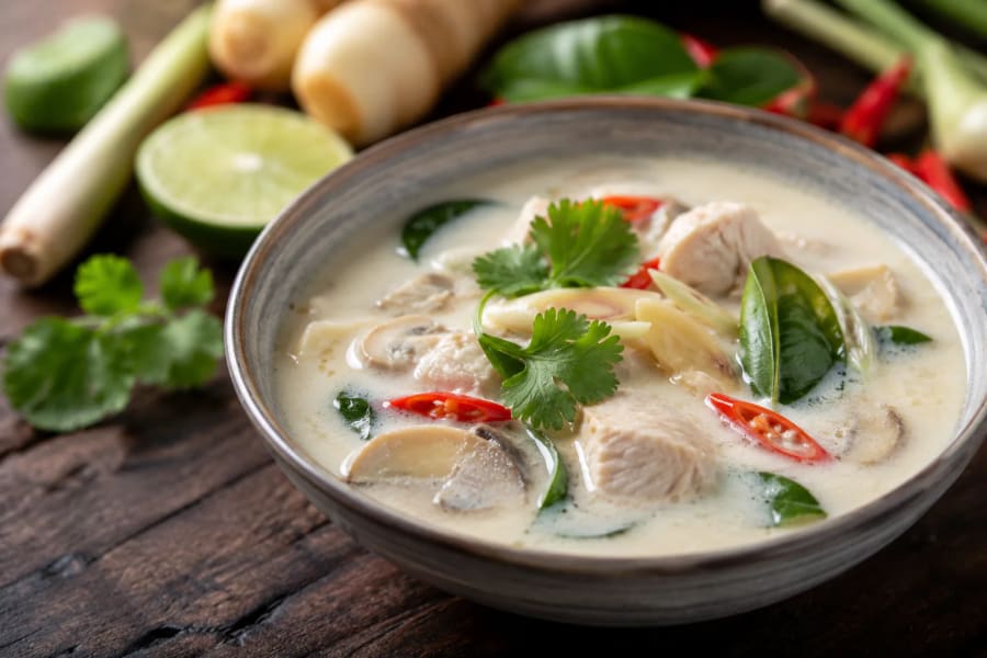 Tom Kha Gai soupe galanga Thaïlande