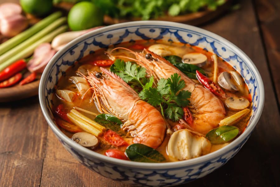 Tom Yum soupe crevettes Thaïlande