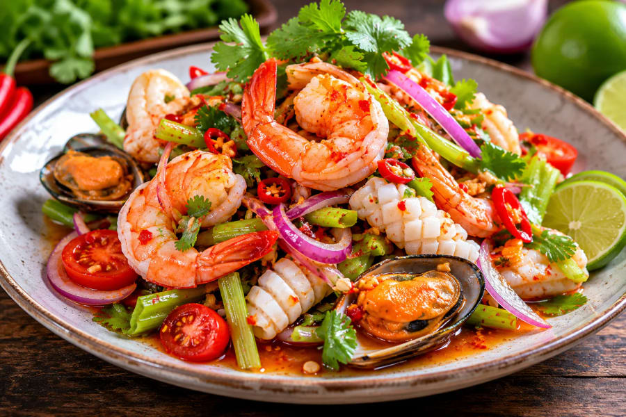 Yam Talay salade fruits de mer Thaïlande