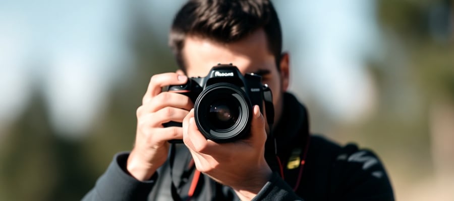 Journaliste avec appareil photo