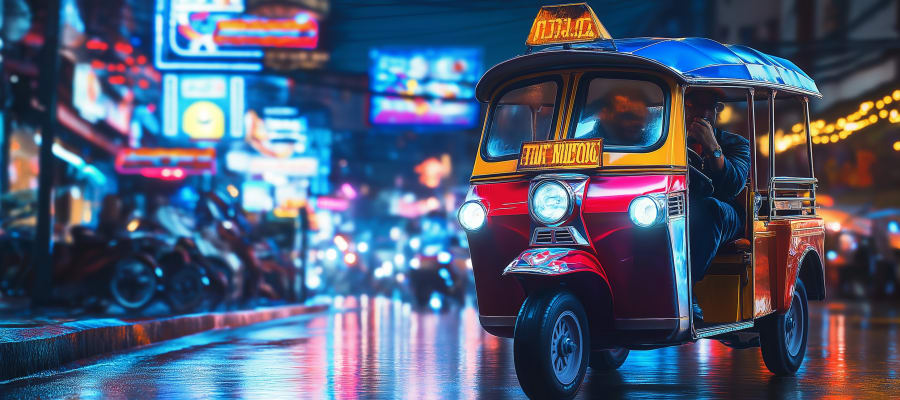 Tuk-tuk Bangkok nuit