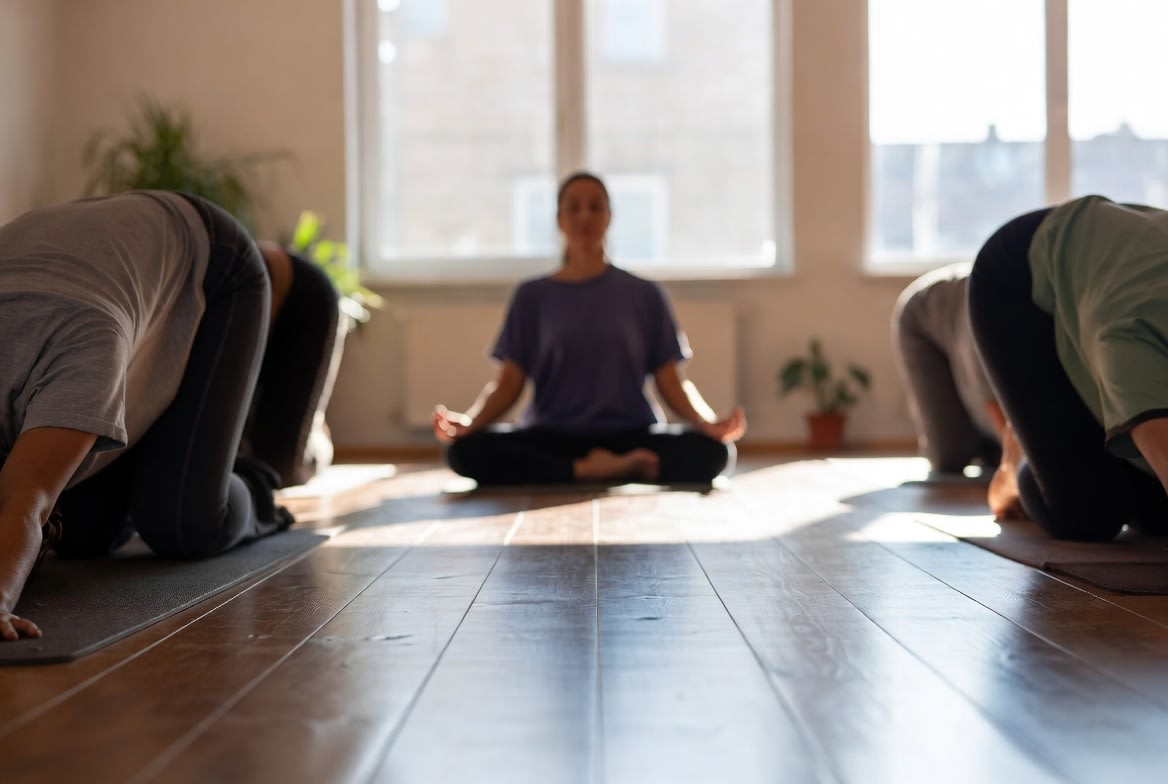 Cours de yoga en groupe