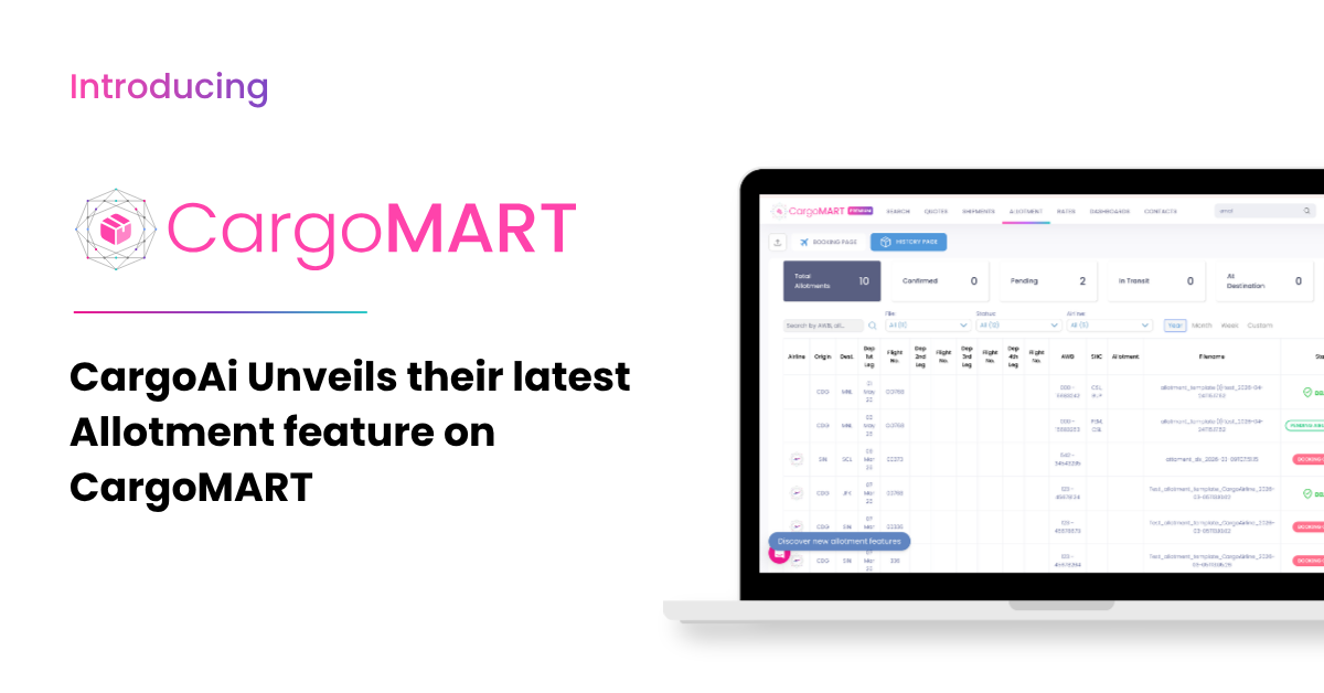 CargoAi unveils their latest Allotment feature: Automated Space Booking Across 40+ Airlines