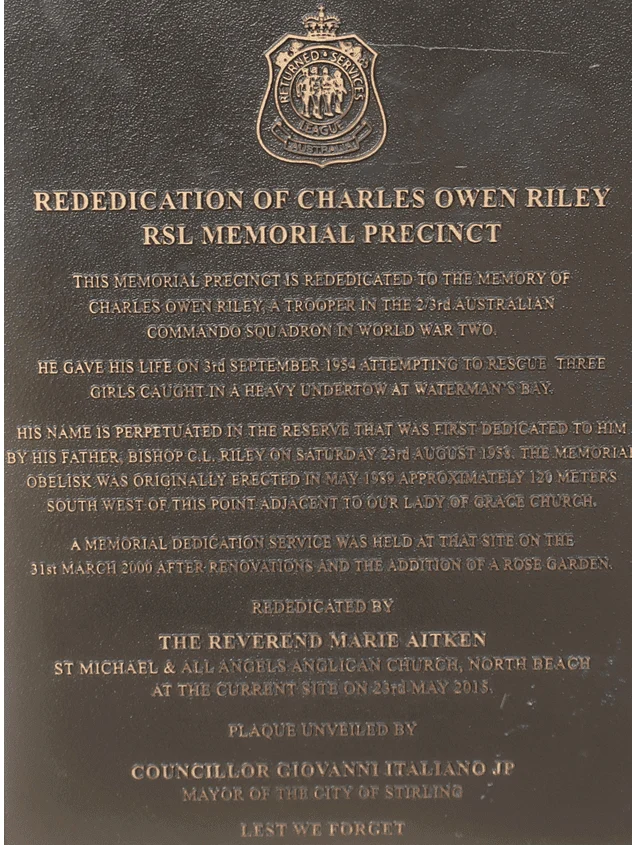 Our Memorial 2 Charles Riley Precinct