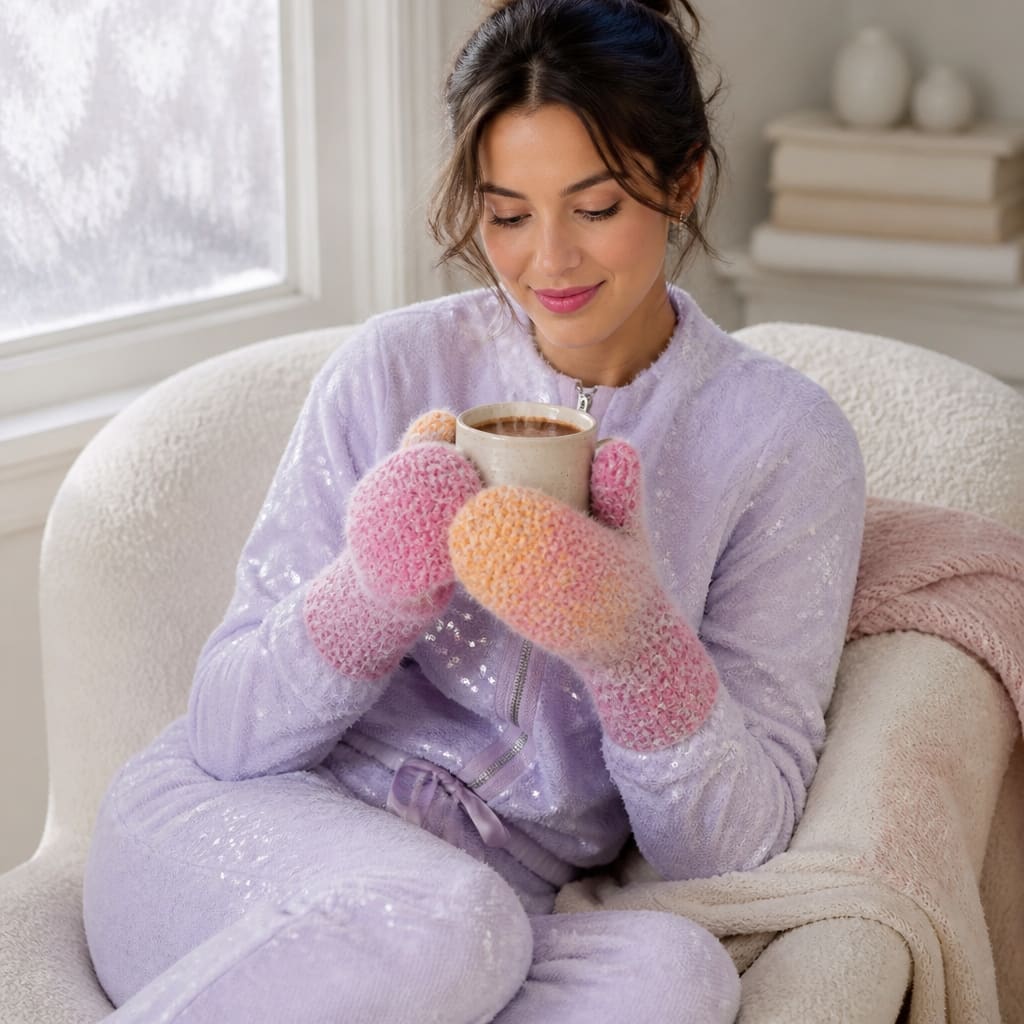 Modèle gratuit de mitaines au crochet faciles pour mains bien au chaud
