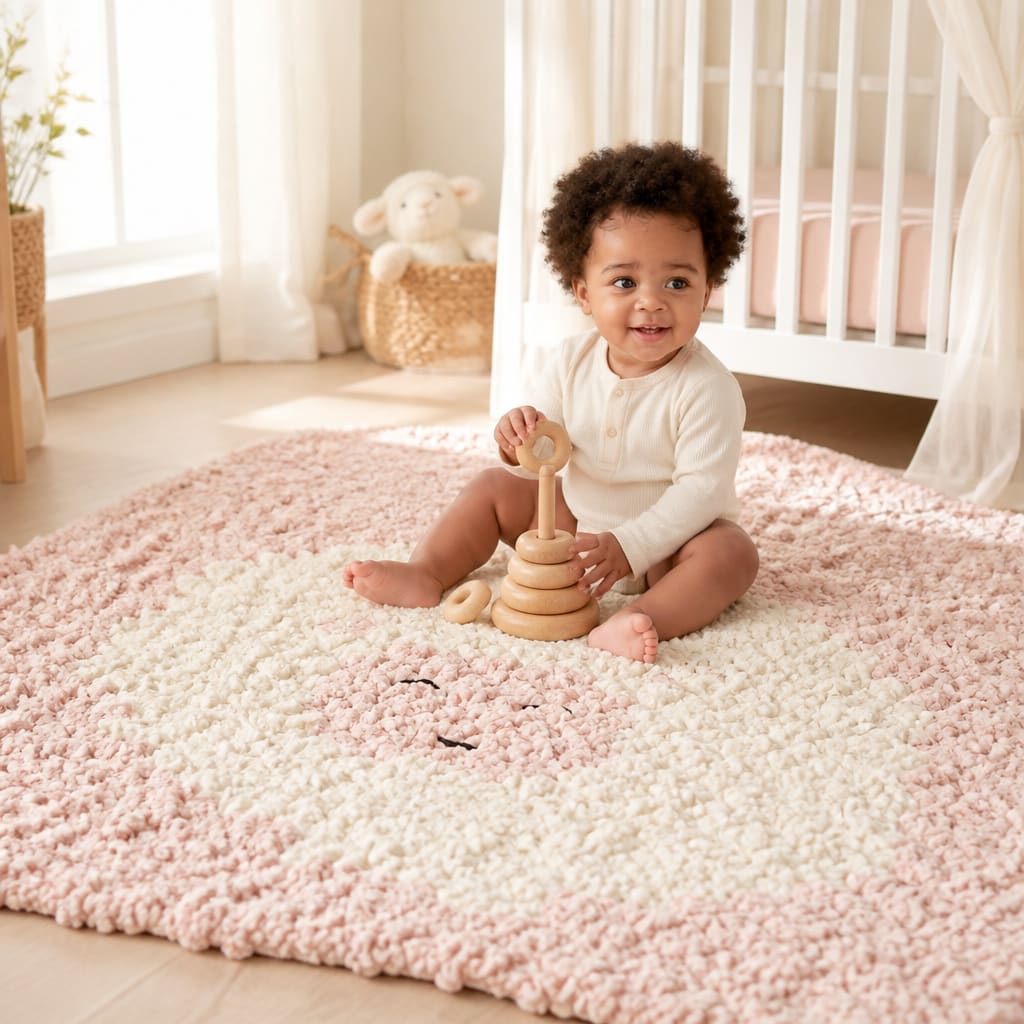 Modèle gratuit de couverture mouton au crochet