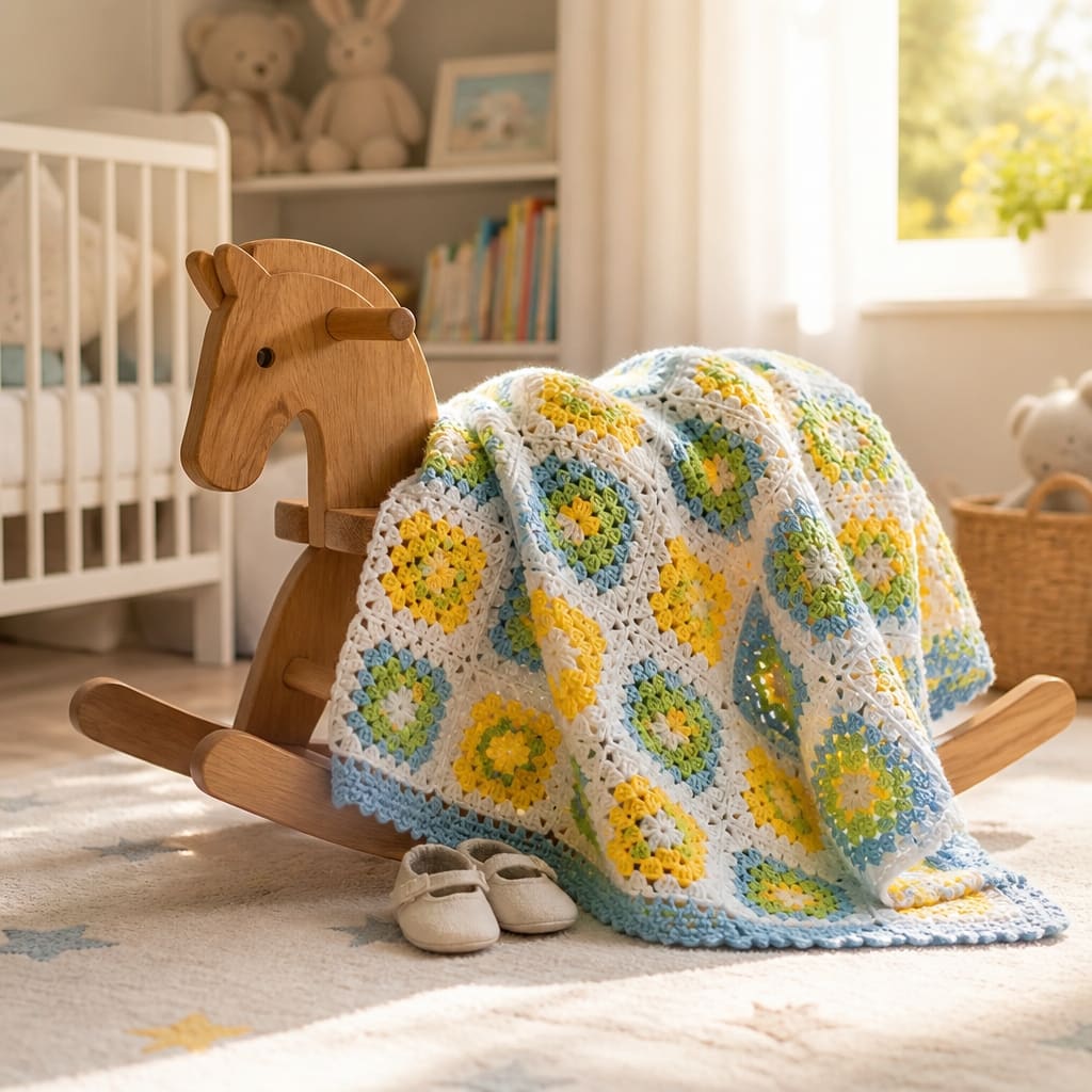 Modèle gratuit de couverture bébé au crochet Lovable