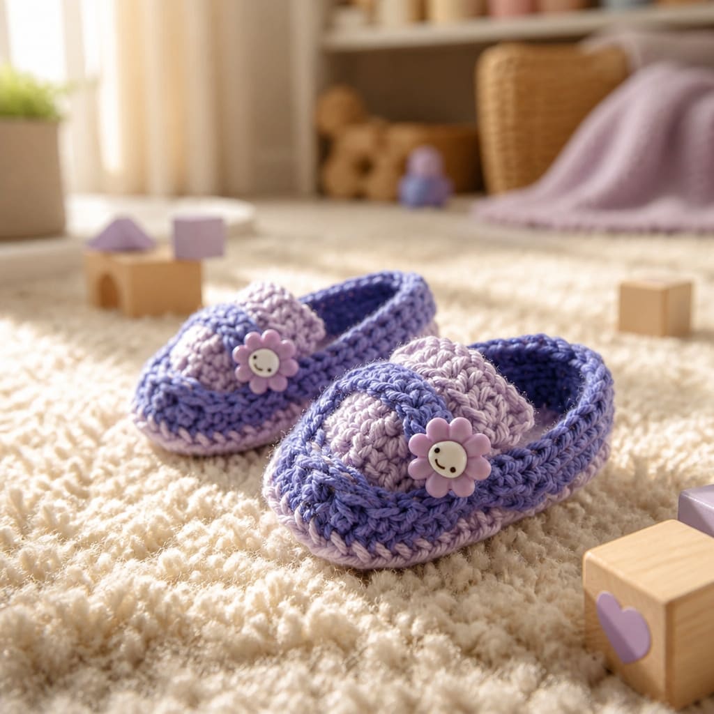 Modèle gratuit de mocassins pour bébé au crochet