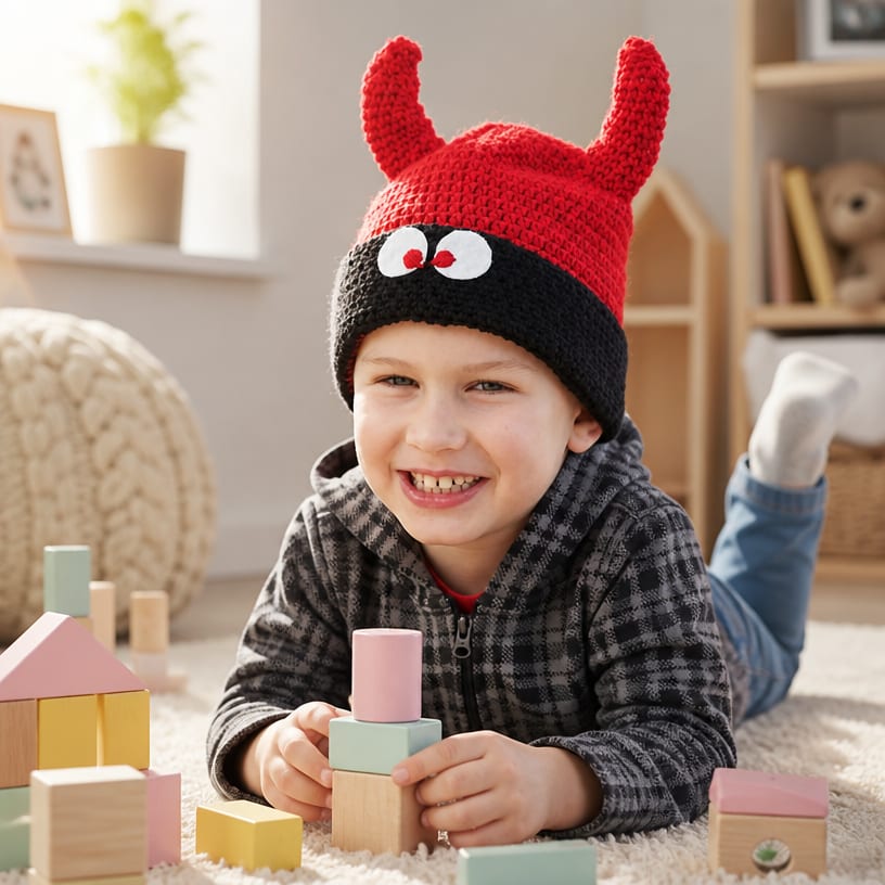 Patron gratuit de bonnets personnage au crochet pour enfants