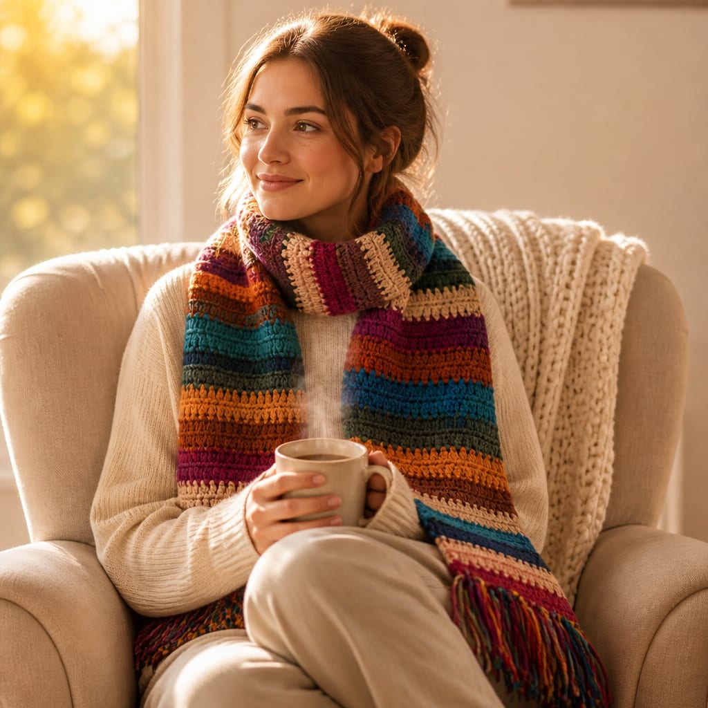 Free Striped Wizard Scarf Crochet Pattern