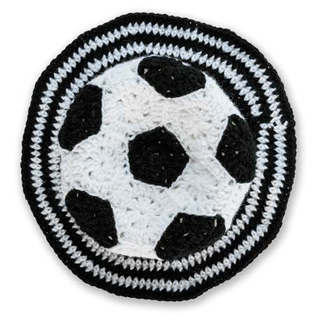 Crochet soccer ball hat crown