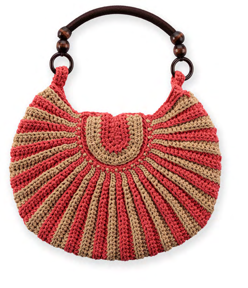 Handle tabs of the crochet bag