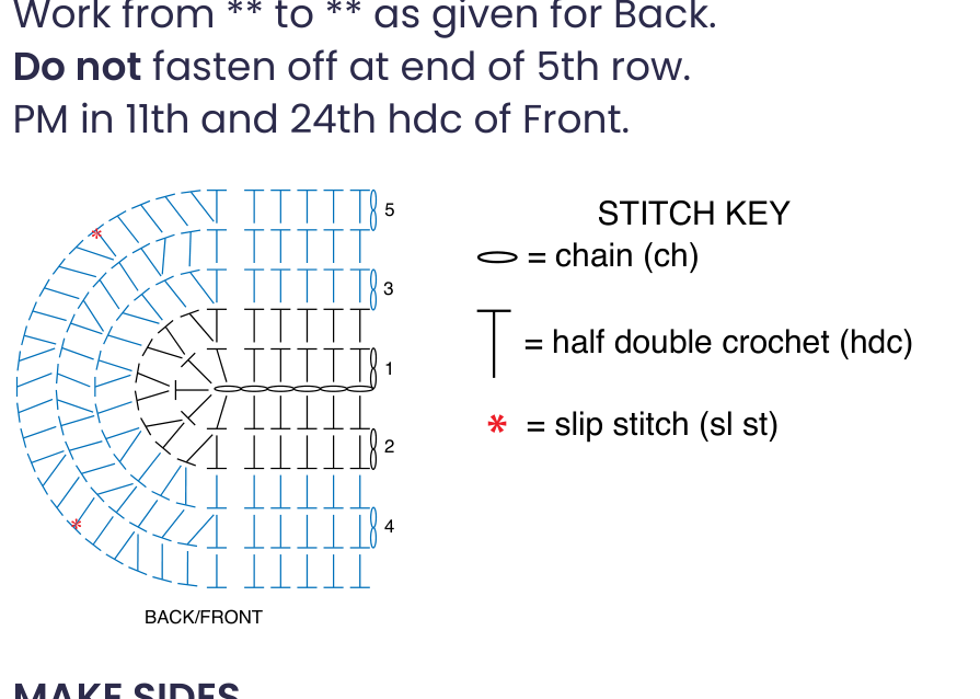 Schematic of the crochet bag