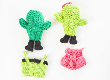 Close-up of cactus doll features