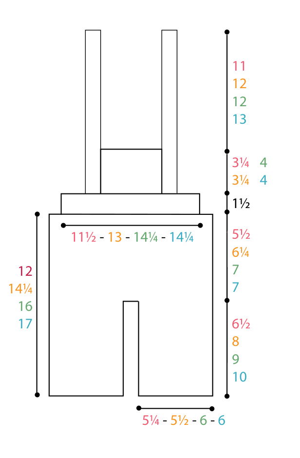 Schematic layout of crochet pants