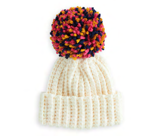 Free Pom On Top Crochet Beanie Pattern