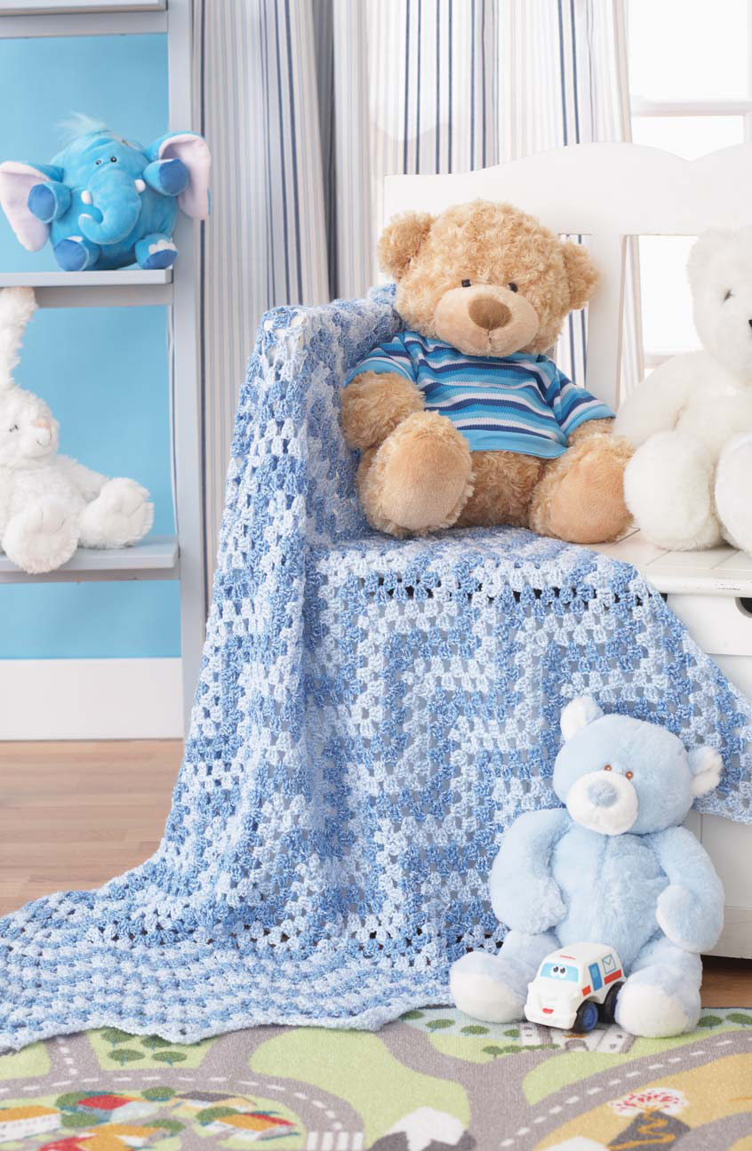 Close-up photo of the Granny Waves Blanket texture