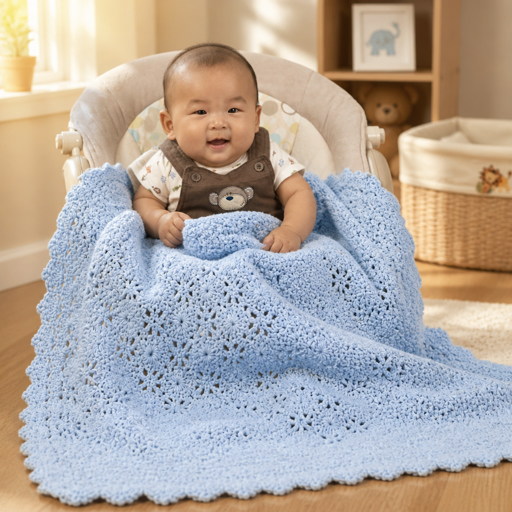 Modèle gratuit de couverture bébé blocs de construction au crochet