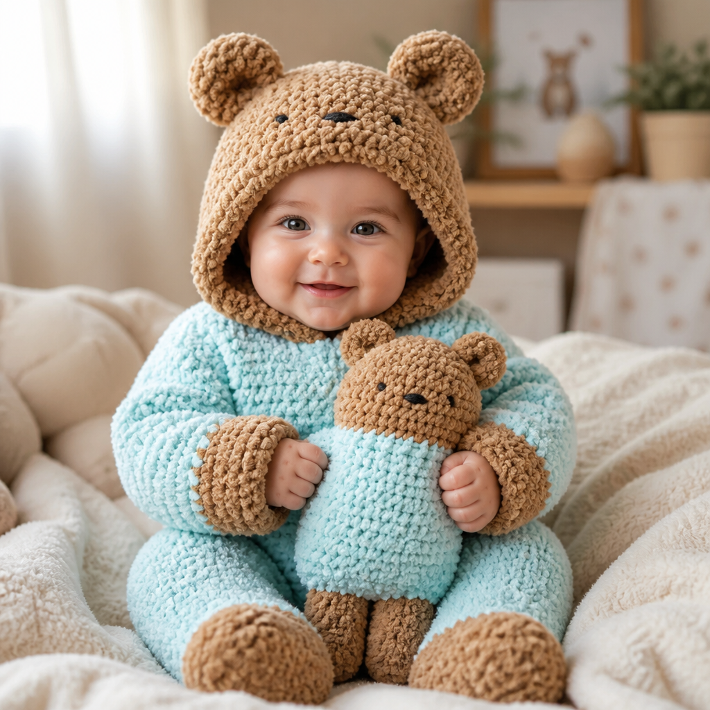 Modèle gratuit de chaussons bébé ours au crochet