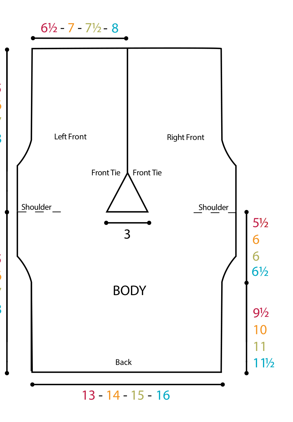 Schematic of the crochet top