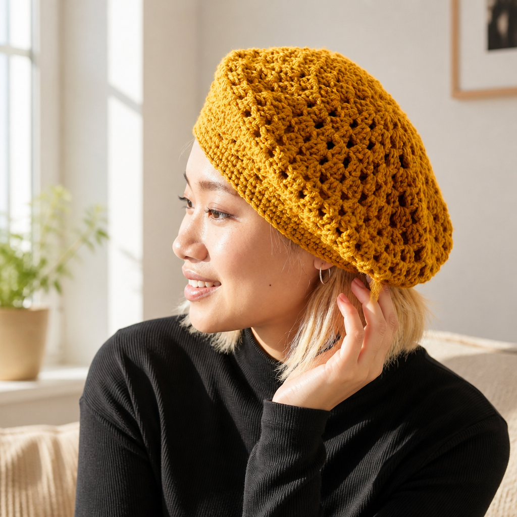 Modèle gratuit de béret au crochet pour débutants stylés