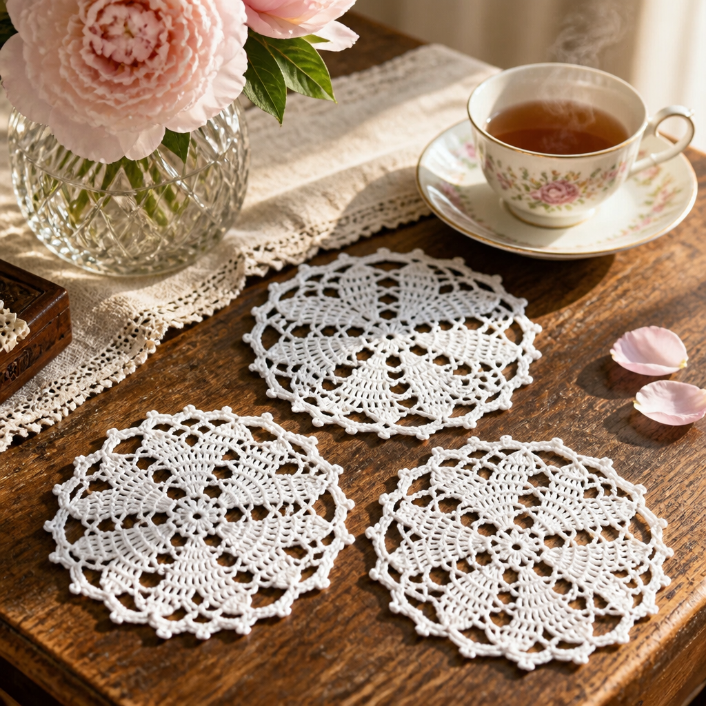Modèle gratuit de napperon Cœur Désir au crochet