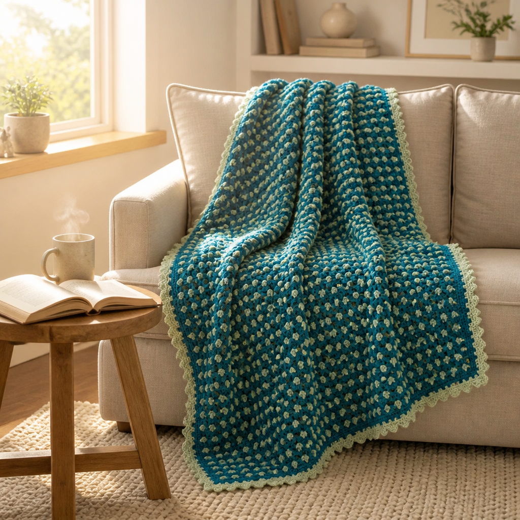 Patron gratuit de plaid aqueduc romain au crochet