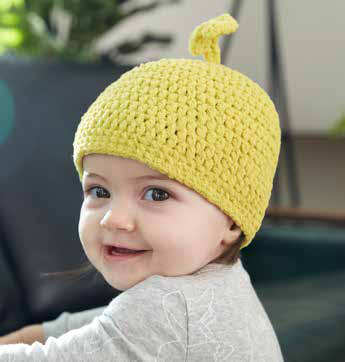 Another view of the crochet baby hat