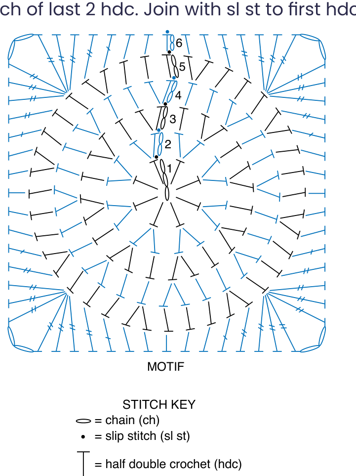 Schematic of the crochet motif