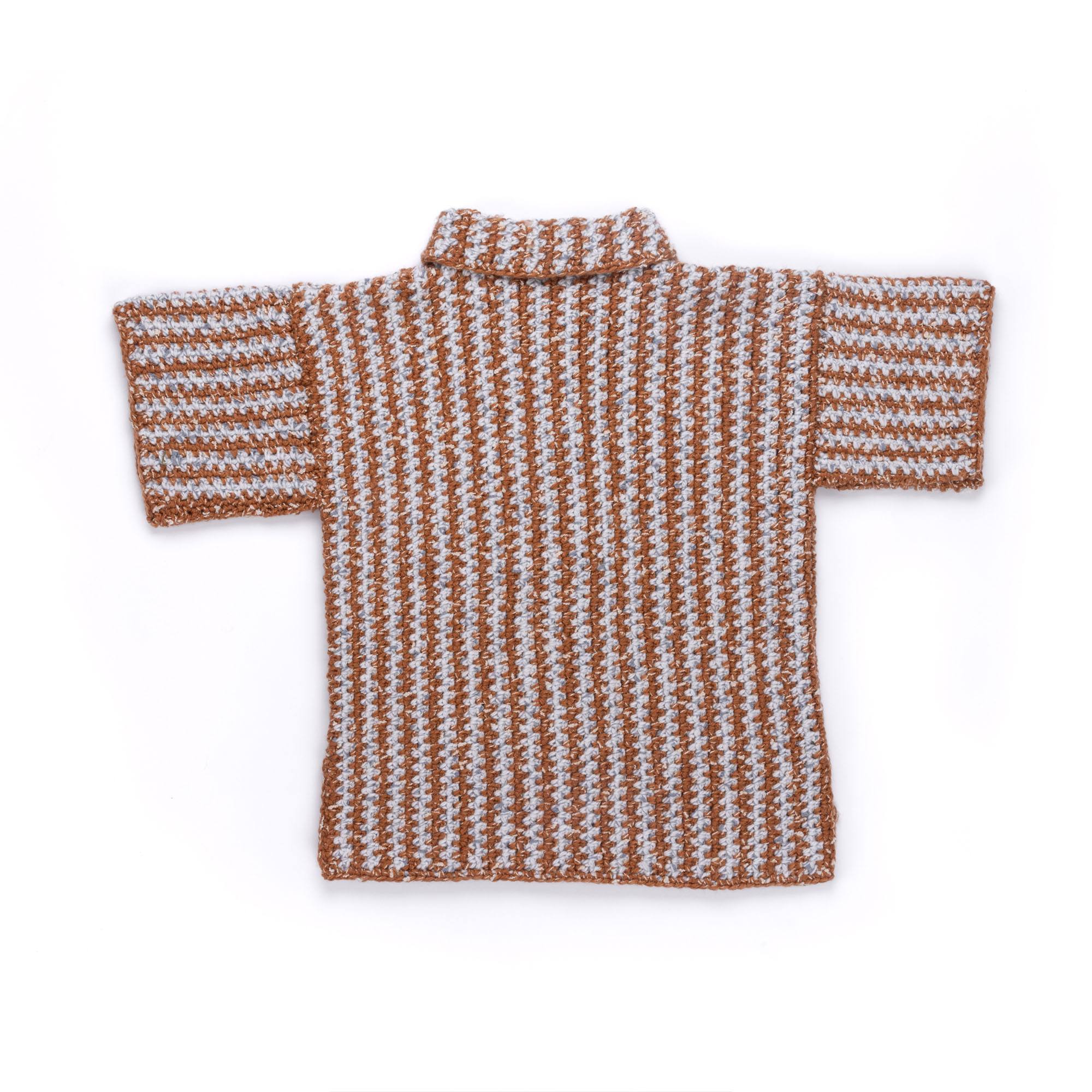 Modèle gratuit de pull rayé au crochet pour des couches élégantes