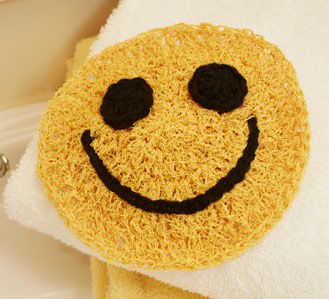 Positioning the eyes on the Smiley Face Scrubby