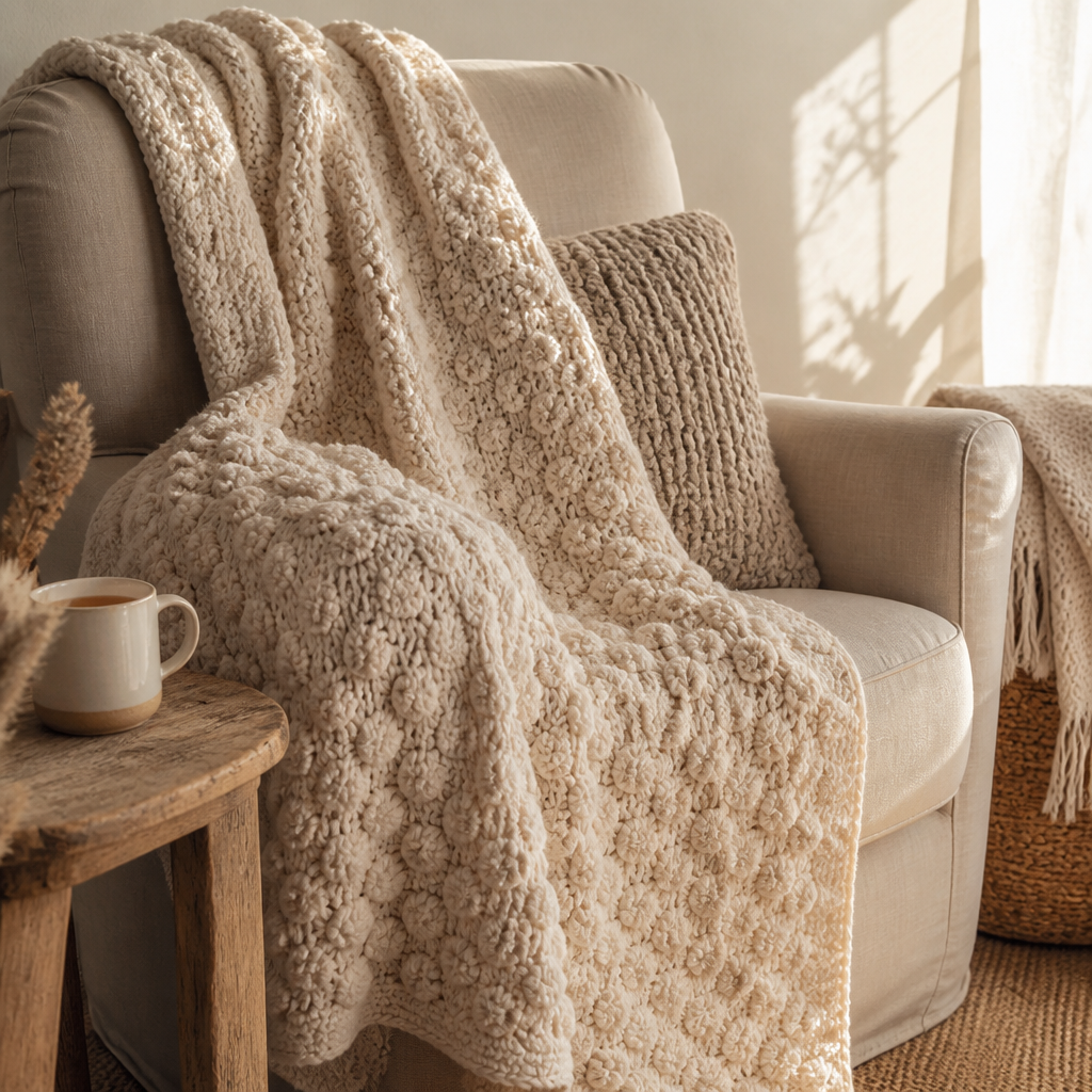 Modèle gratuit de plaid texturé au crochet