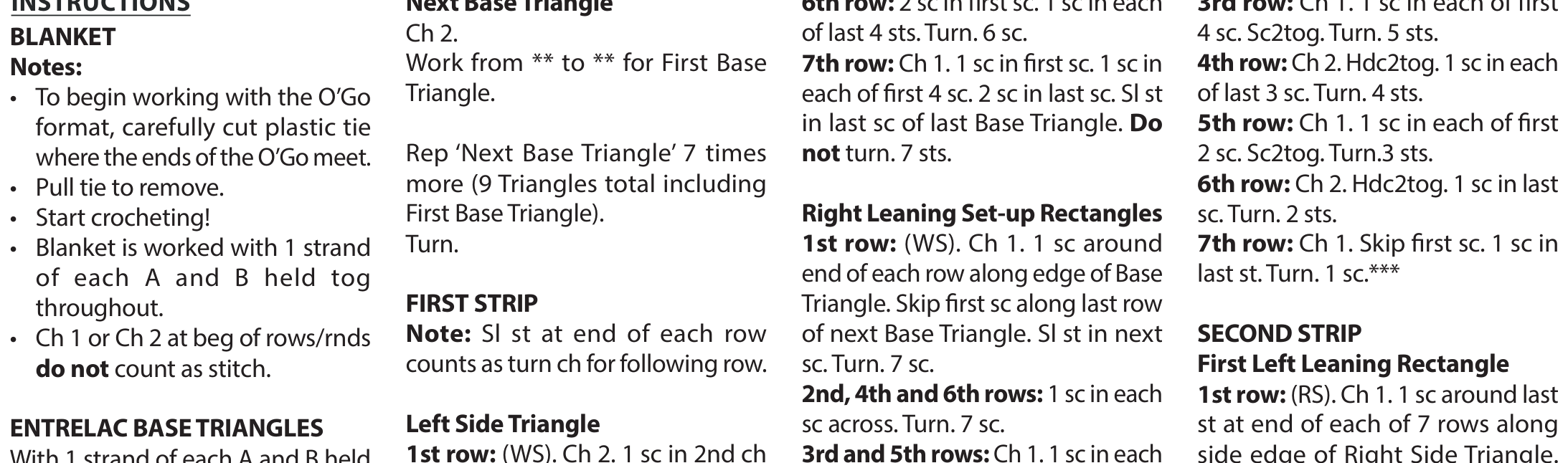 Step-by-step entrelac construction