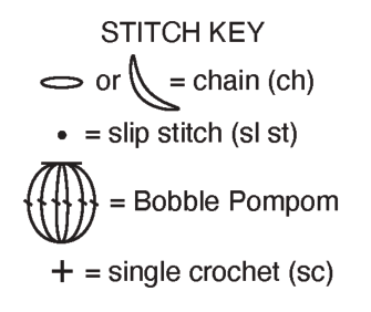 Bobble pompom stitch diagram