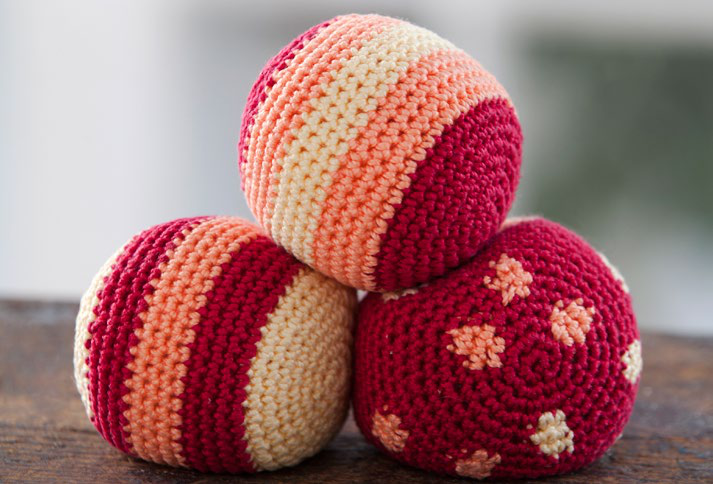 Close-up of striped juggling ball