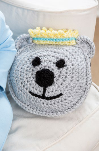 Crochet Prince Bear Hat earflap detail