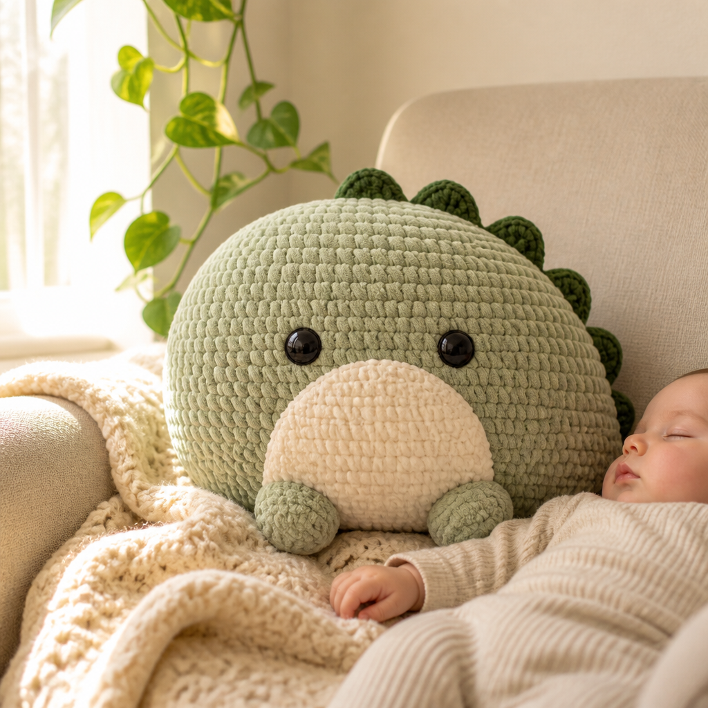 Free Crochet Dinosaur Pillow Pattern